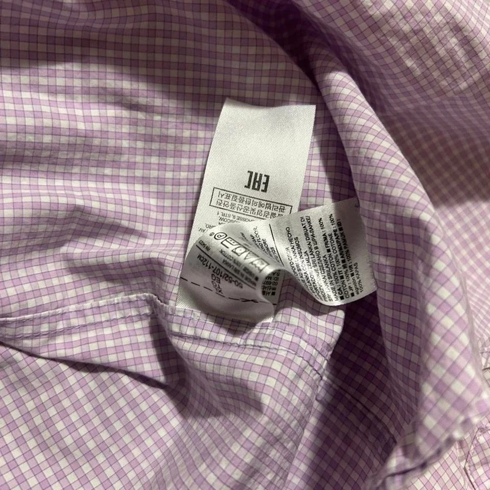 Banana Republic Grant Fit Men's XL Pink White Check Supima Cotton Button Shirt